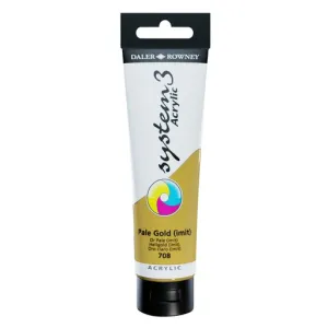 Daler Rowney System3 Acrylic Paint- 150ml tube -	Pale Gold (Hue)