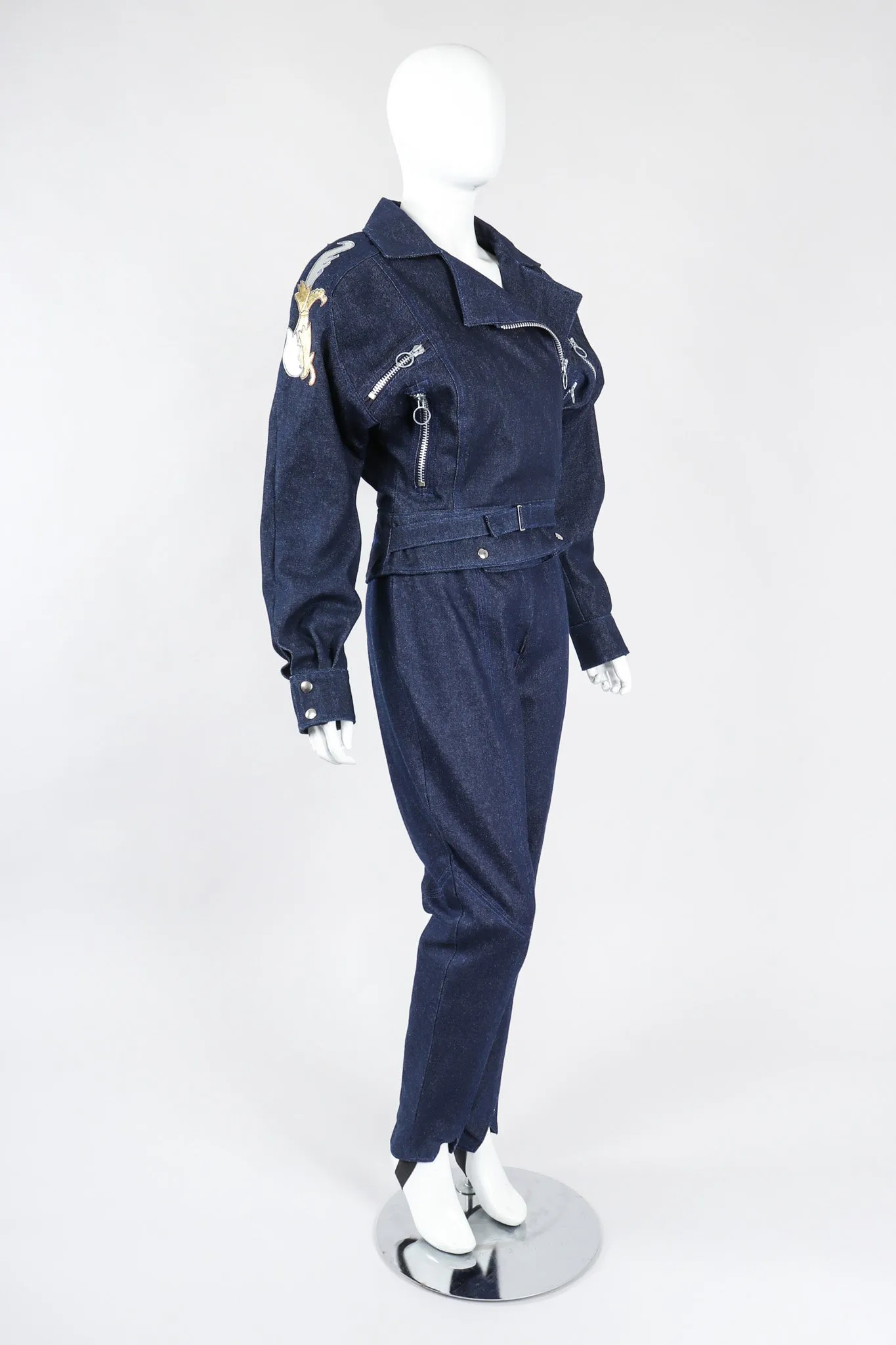 Denim Appliqué Moto Set