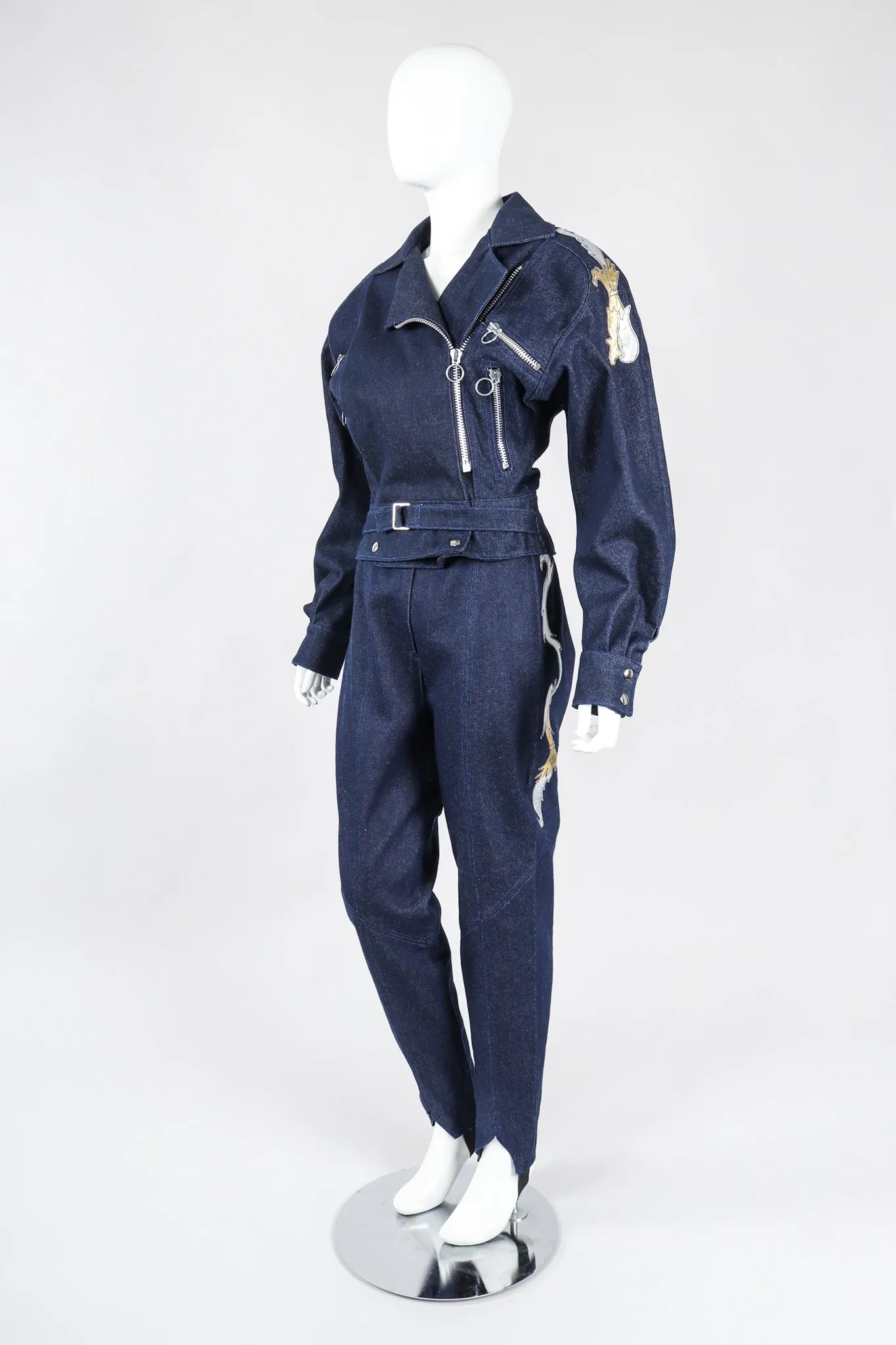 Denim Appliqué Moto Set