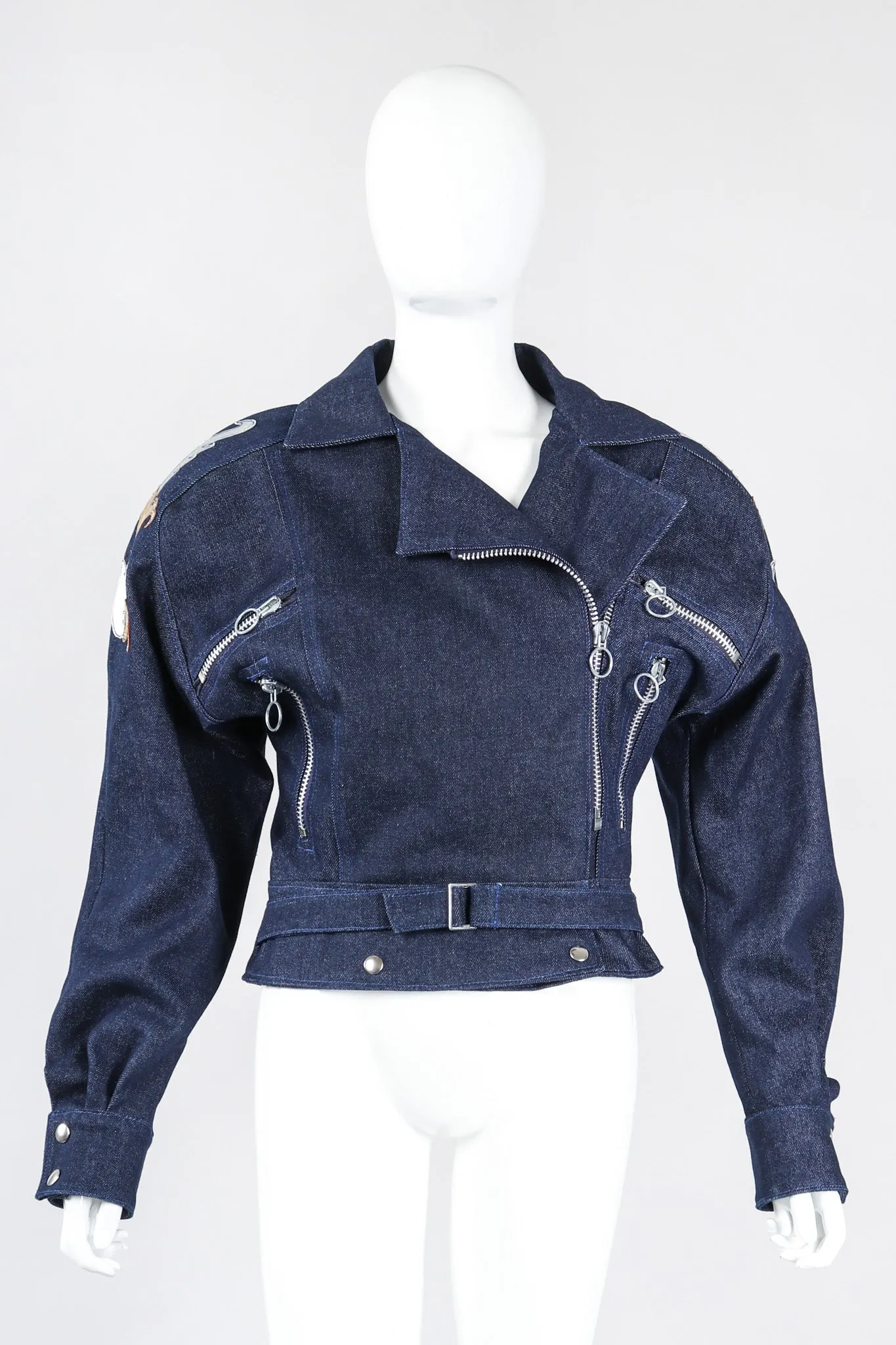 Denim Appliqué Moto Set