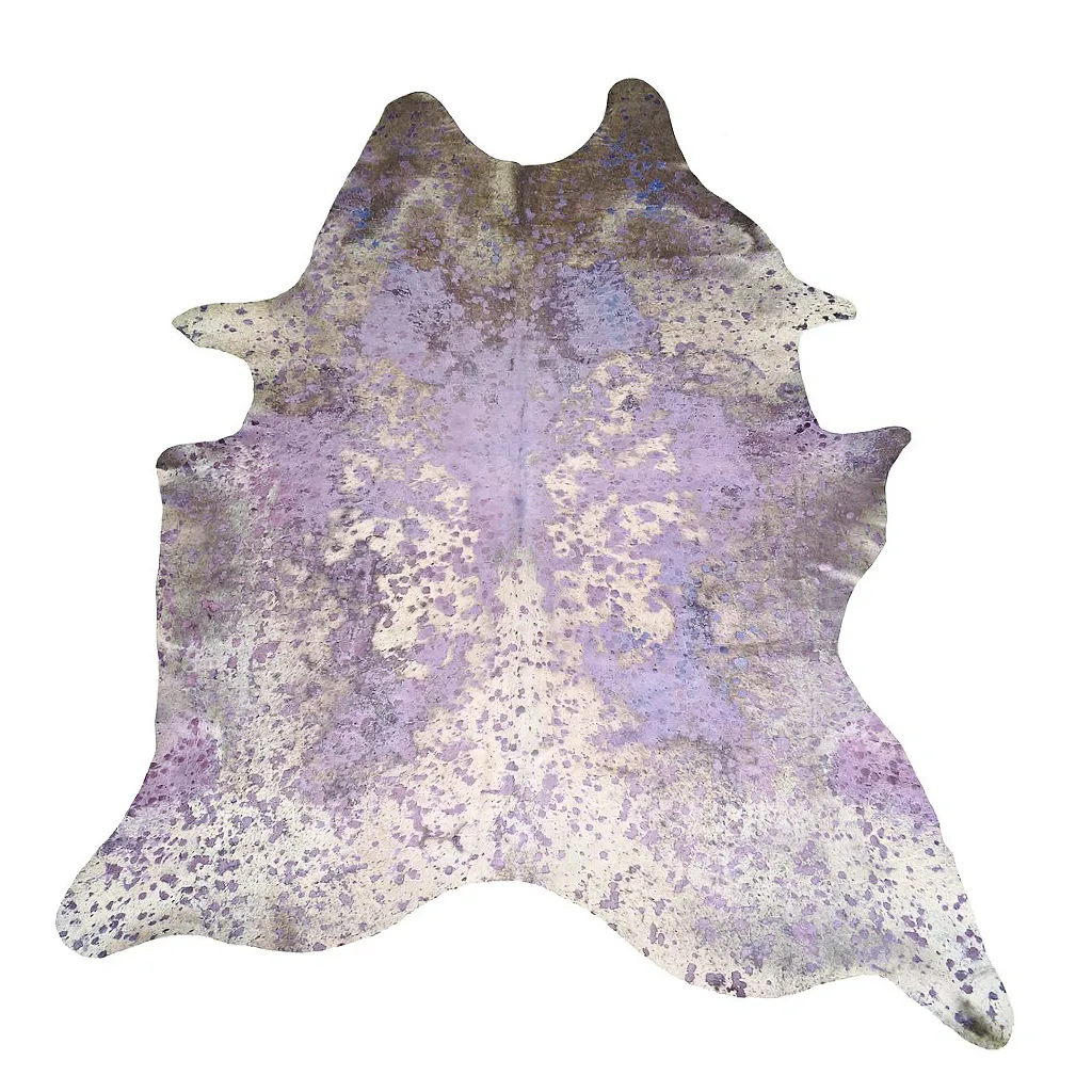Designer Acid Washed Hide Rug - Metallic Purple