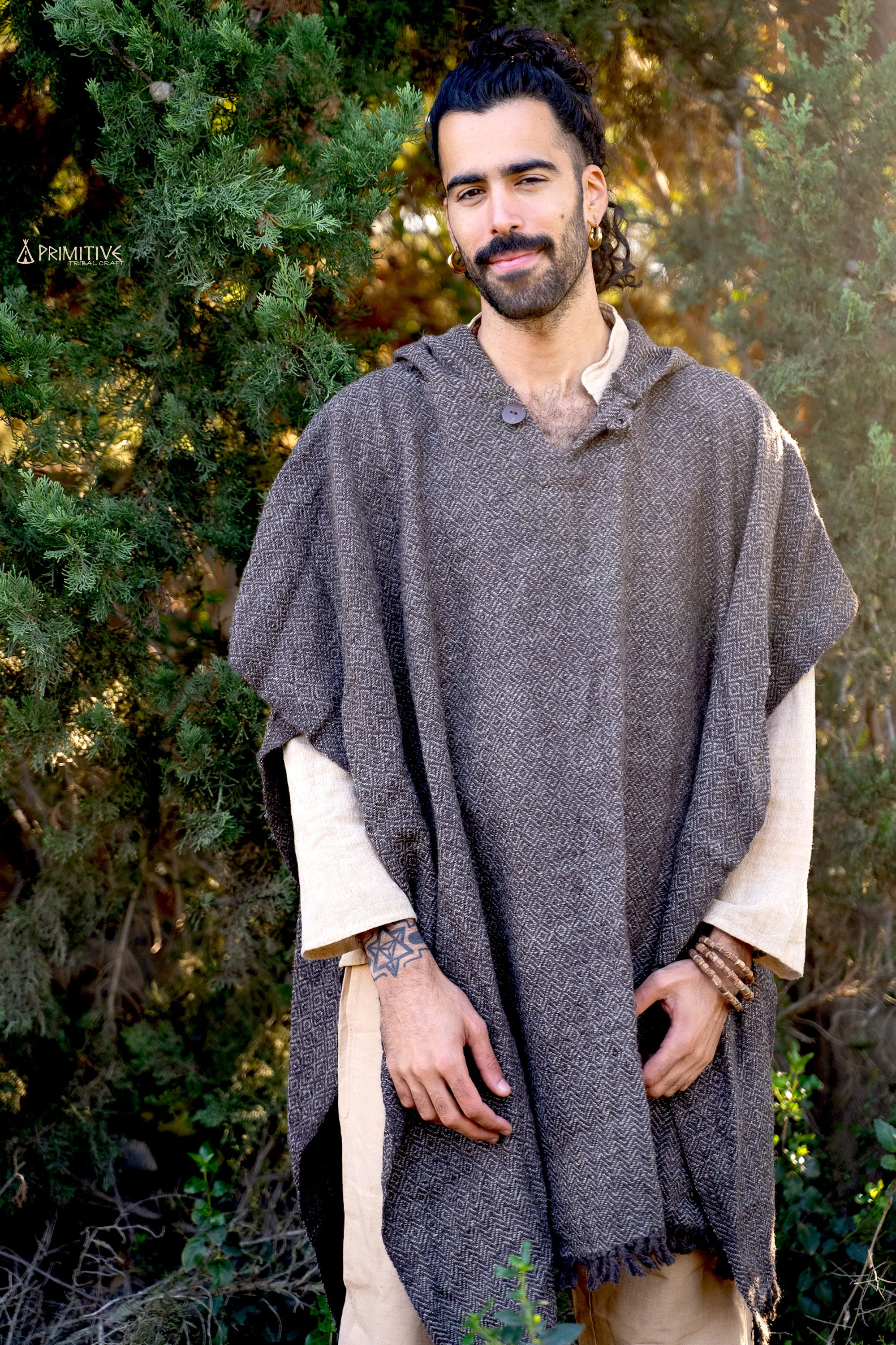 Diamond Weave Poncho ⫷⫸ HandSpun ⫷⫸ HandWoven