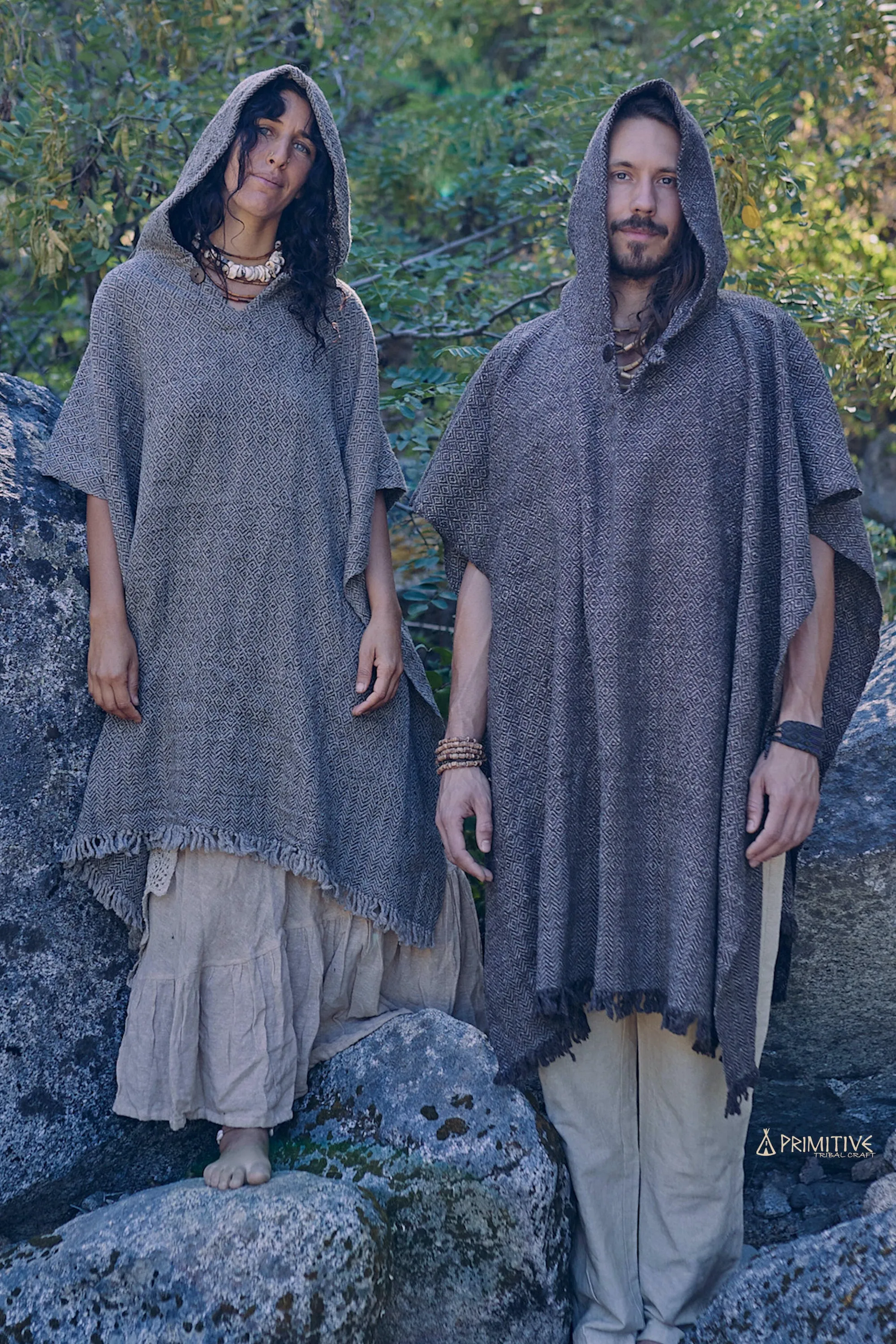 Diamond Weave Poncho ⫷⫸ HandSpun ⫷⫸ HandWoven
