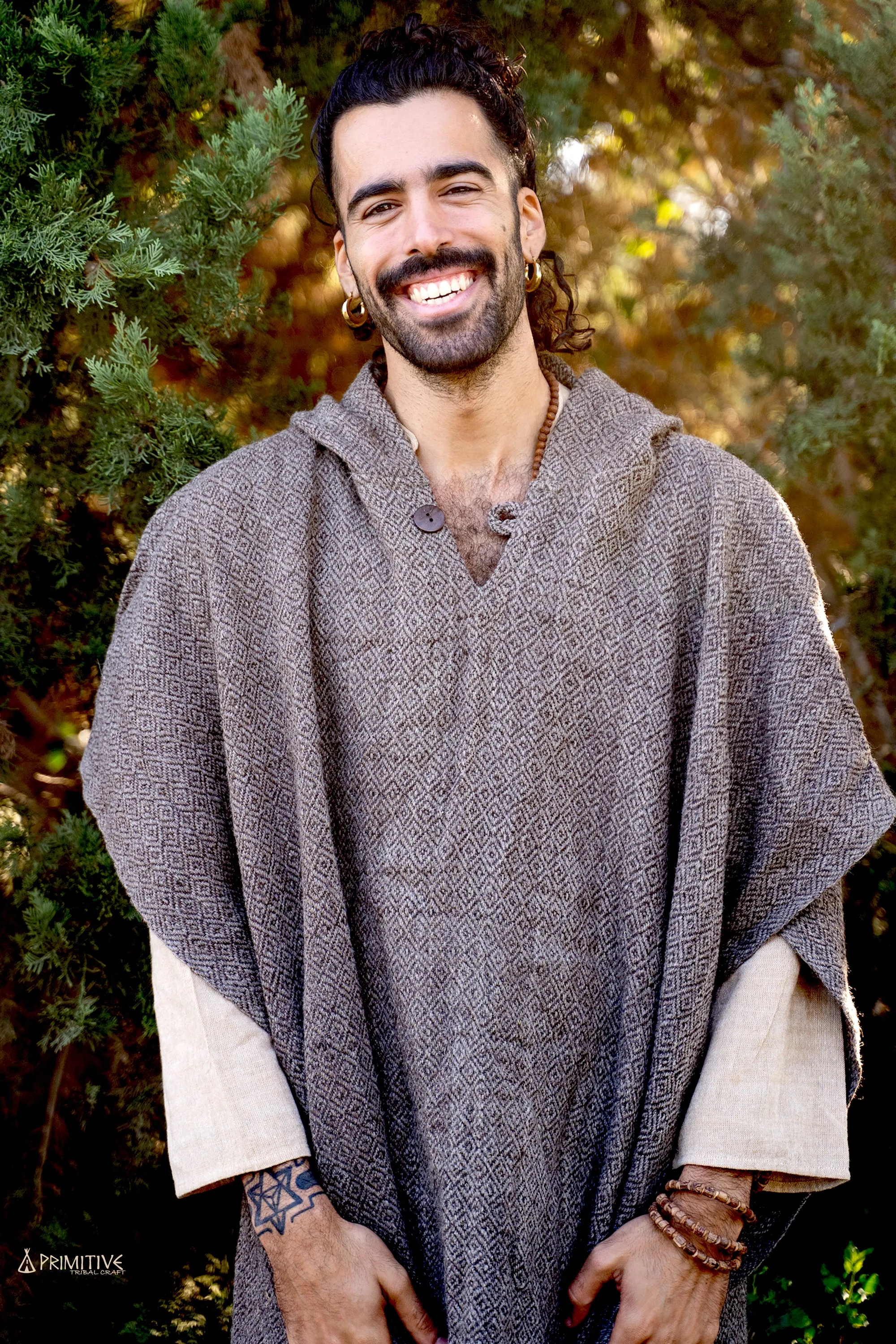 Diamond Weave Poncho ⫷⫸ HandSpun ⫷⫸ HandWoven