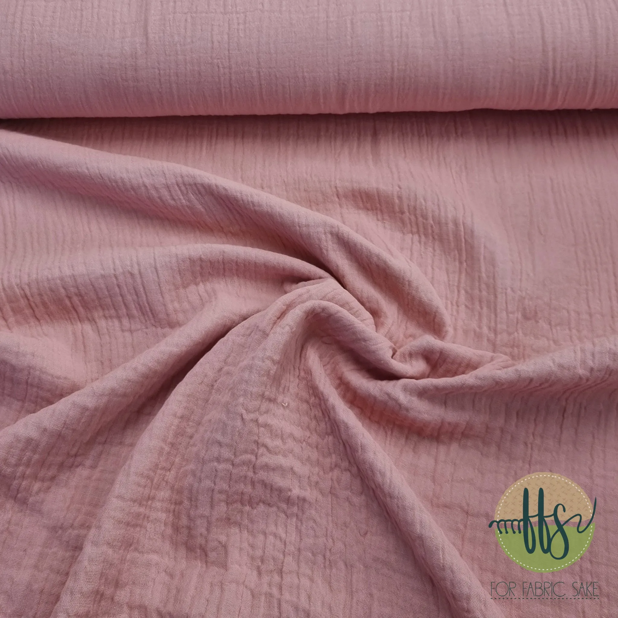 Double sided Old rose/light grey- Double Gauze