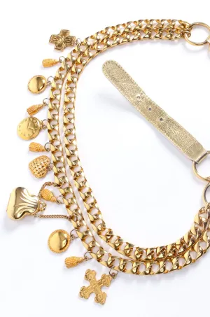 Draped Charm Chain Belt