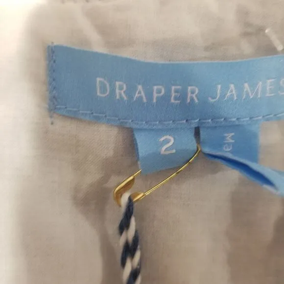 Draper James Dress Womens Size 2 NWT Sleeveless Embroidered Chambray Love Circle