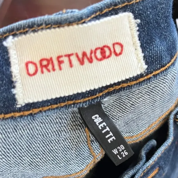 Driftwood Colette Jeans Crop Straight Embroidered Jeans Southwestern Aztec Sz 30