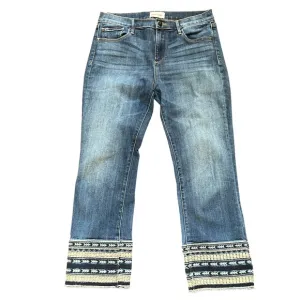 Driftwood Colette Jeans Crop Straight Embroidered Jeans Southwestern Aztec Sz 30