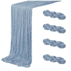 Dusty Blue Cheesecloth Table Runner
