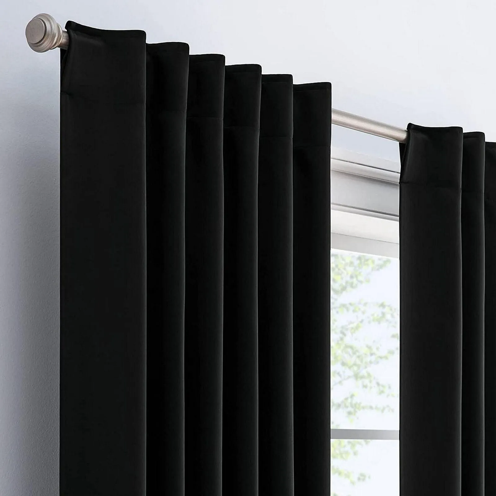 Eclipse Light-Filtering Rod Pocket Set of 2 Curtain Panel Black 52" x 108"