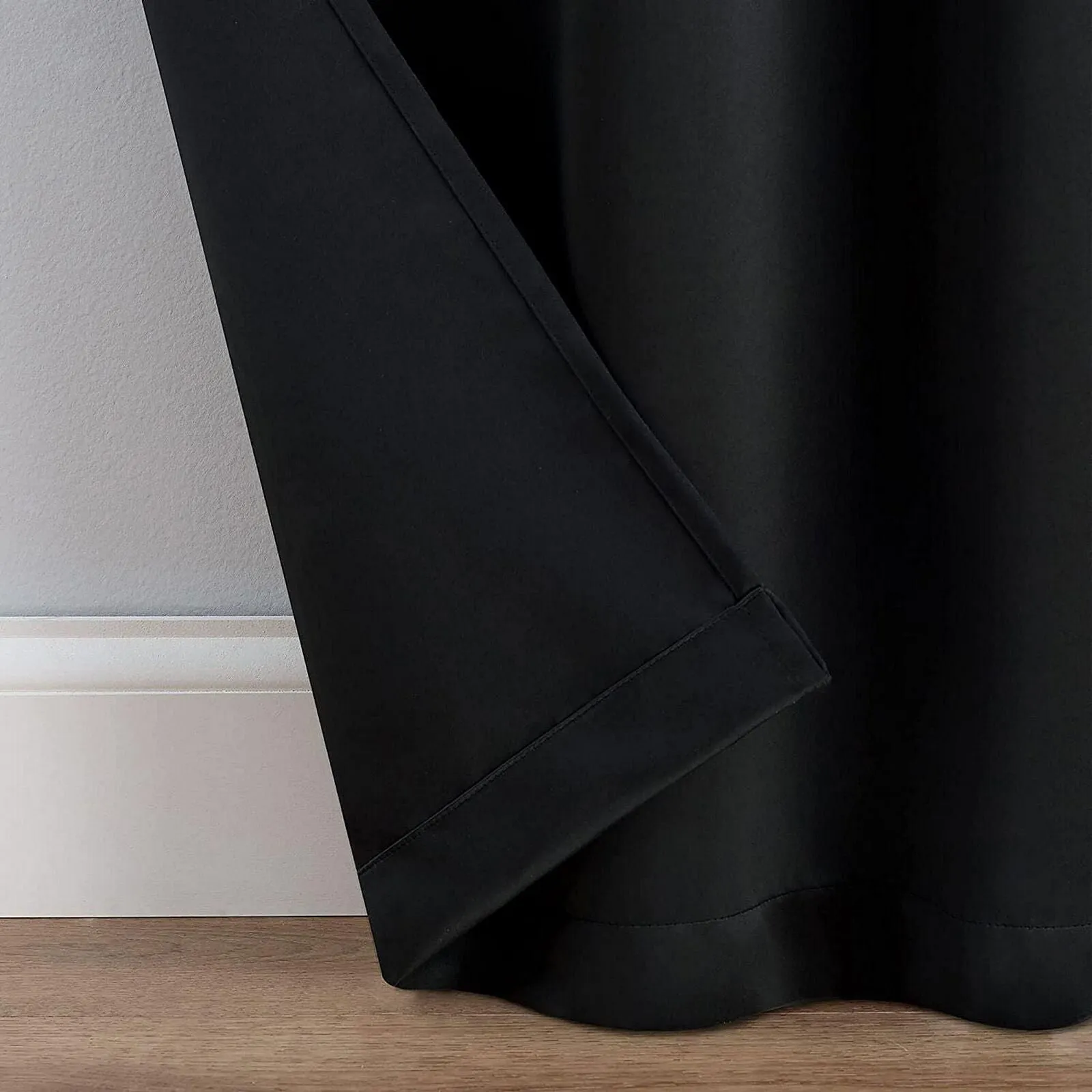 Eclipse Light-Filtering Rod Pocket Set of 2 Curtain Panel Black 52" x 108"