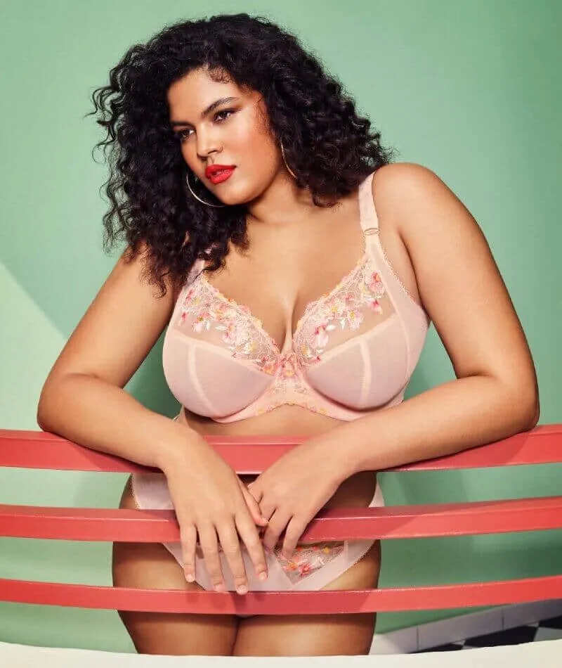 Elomi Himari Underwired Plunge Bra - Peach Whisper