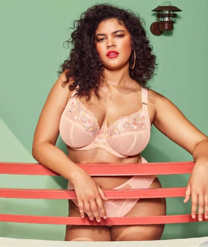 Elomi Himari Underwired Plunge Bra - Peach Whisper