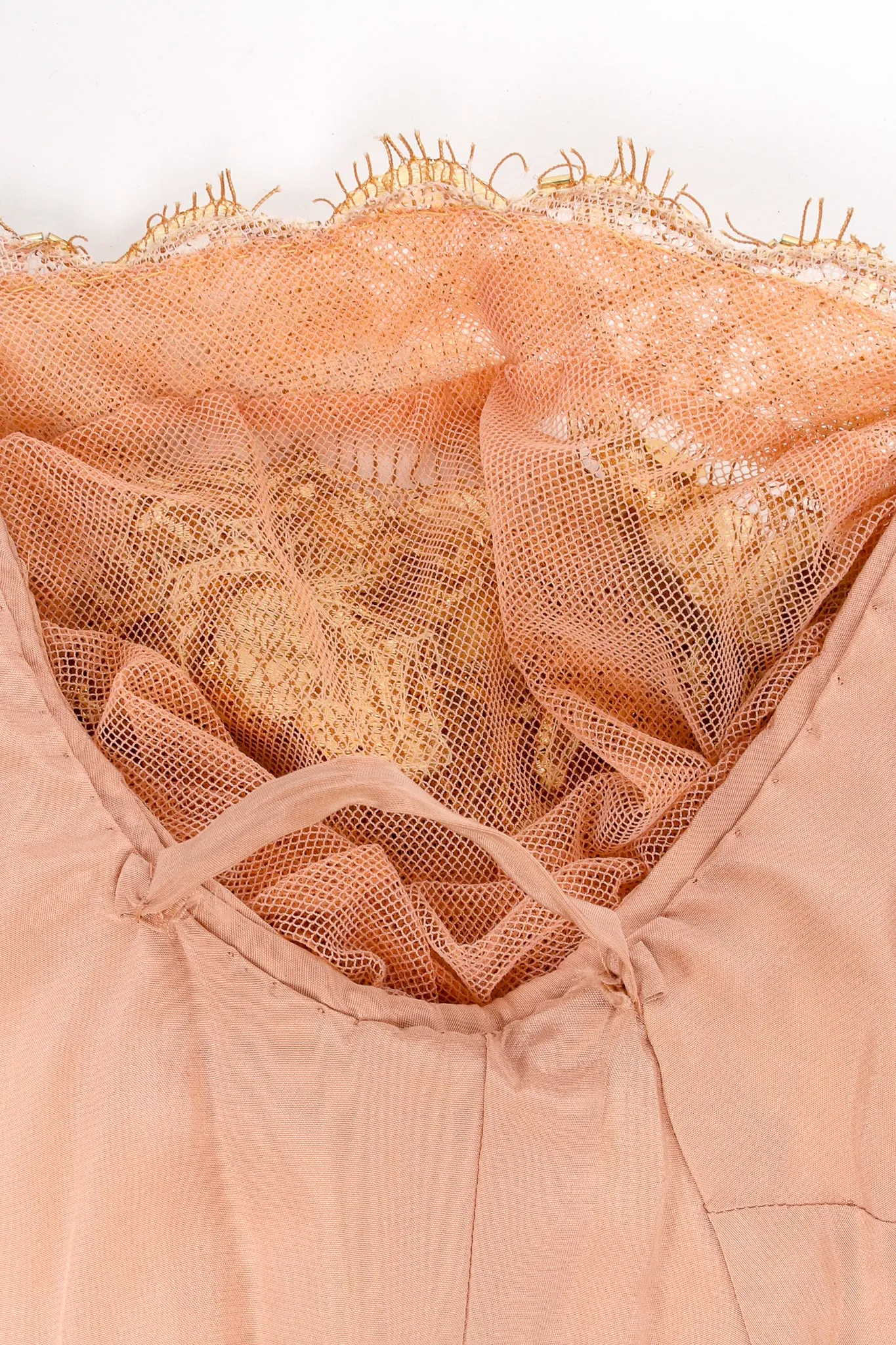 Embellished Metallic Lace Gown
