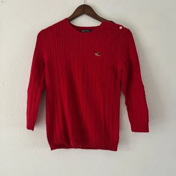 Embroidered Ralph Lauren American Living Patriotic Preppy Sweater Cotton Small