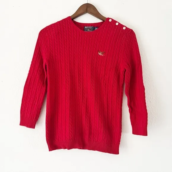 Embroidered Ralph Lauren American Living Patriotic Preppy Sweater Cotton Small