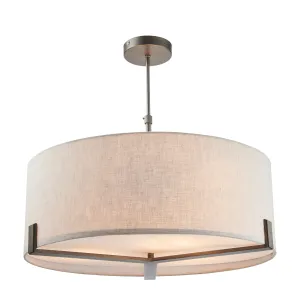 Endon 72635 Hayfield 3lt Pendant Brushed bronze finish & natural linen 3 x 40W E27 GLS (Required)