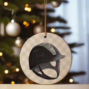 Equestrian Ornament – Ceramic Christmas decoration with horse helmet design, perfect for festive cheer and unique equine gifts! | Horse   Whiskey Collection