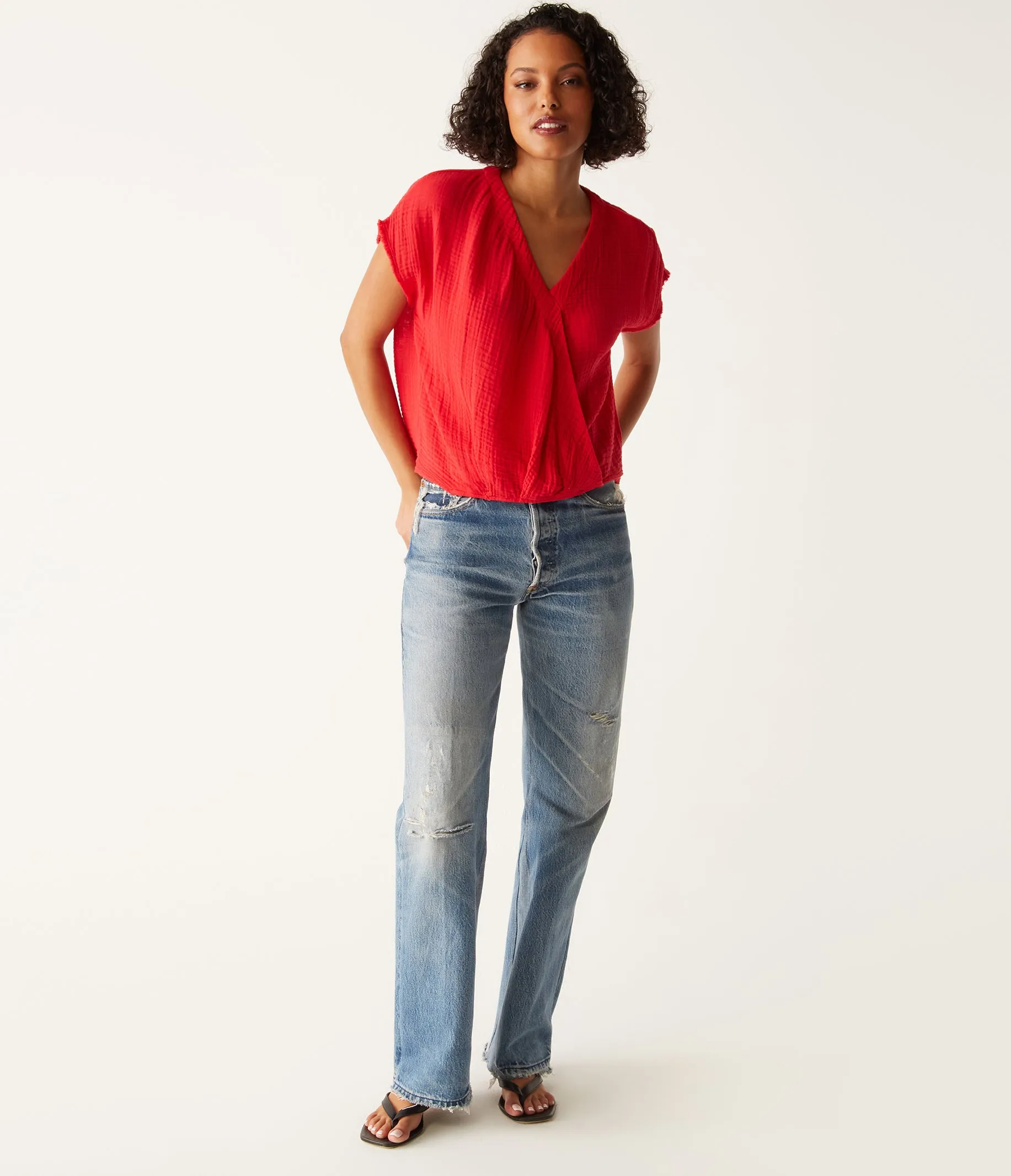 Evie Gauze Surplice Top