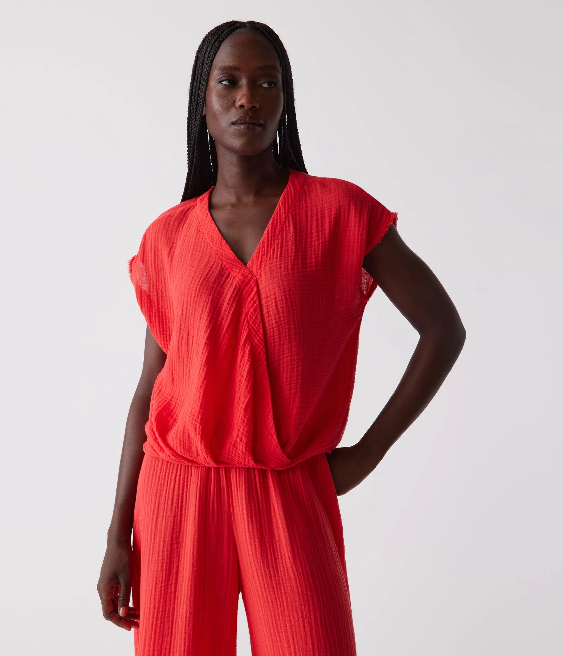 Evie Gauze Surplice Top