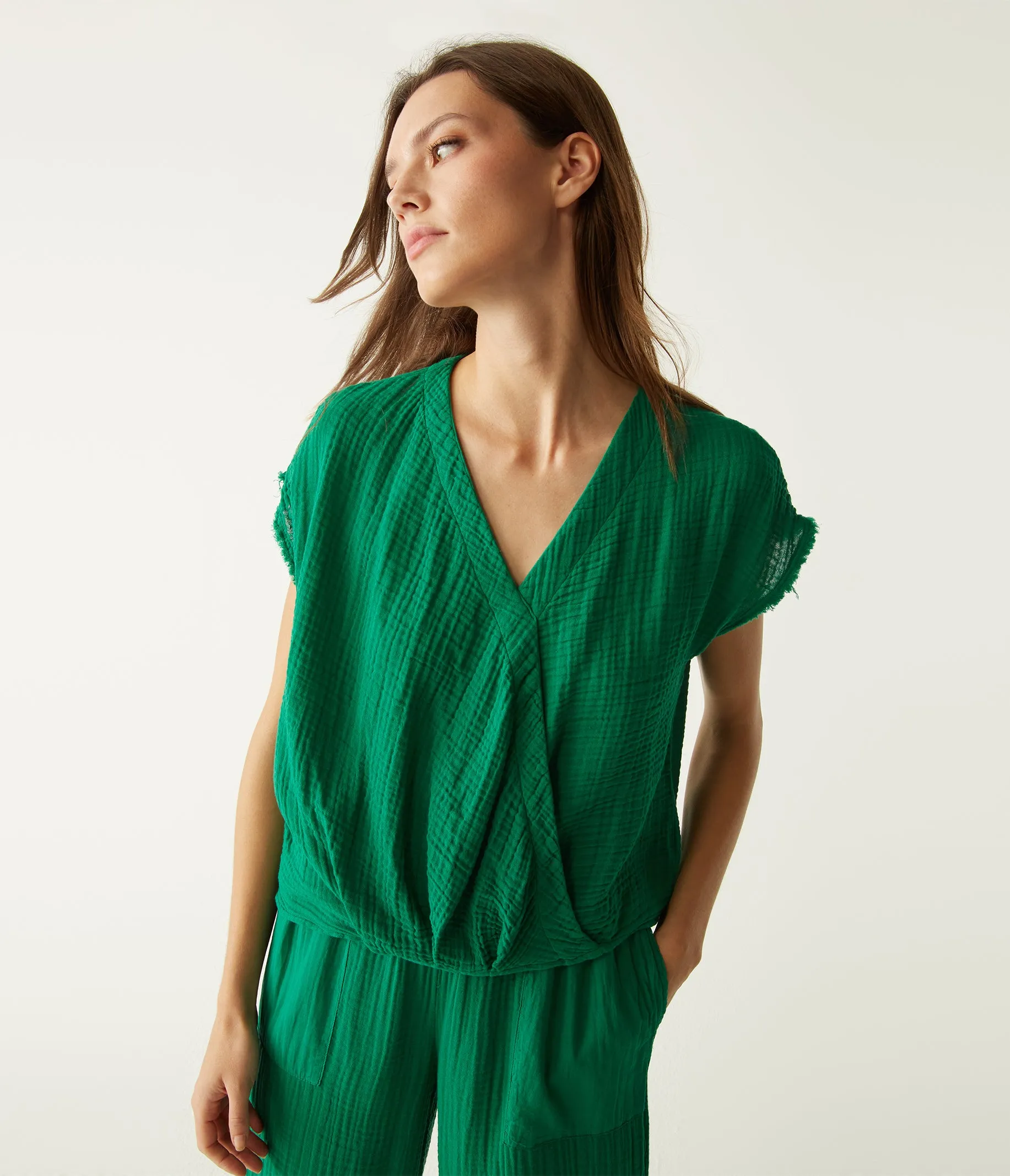 Evie Gauze Surplice Top