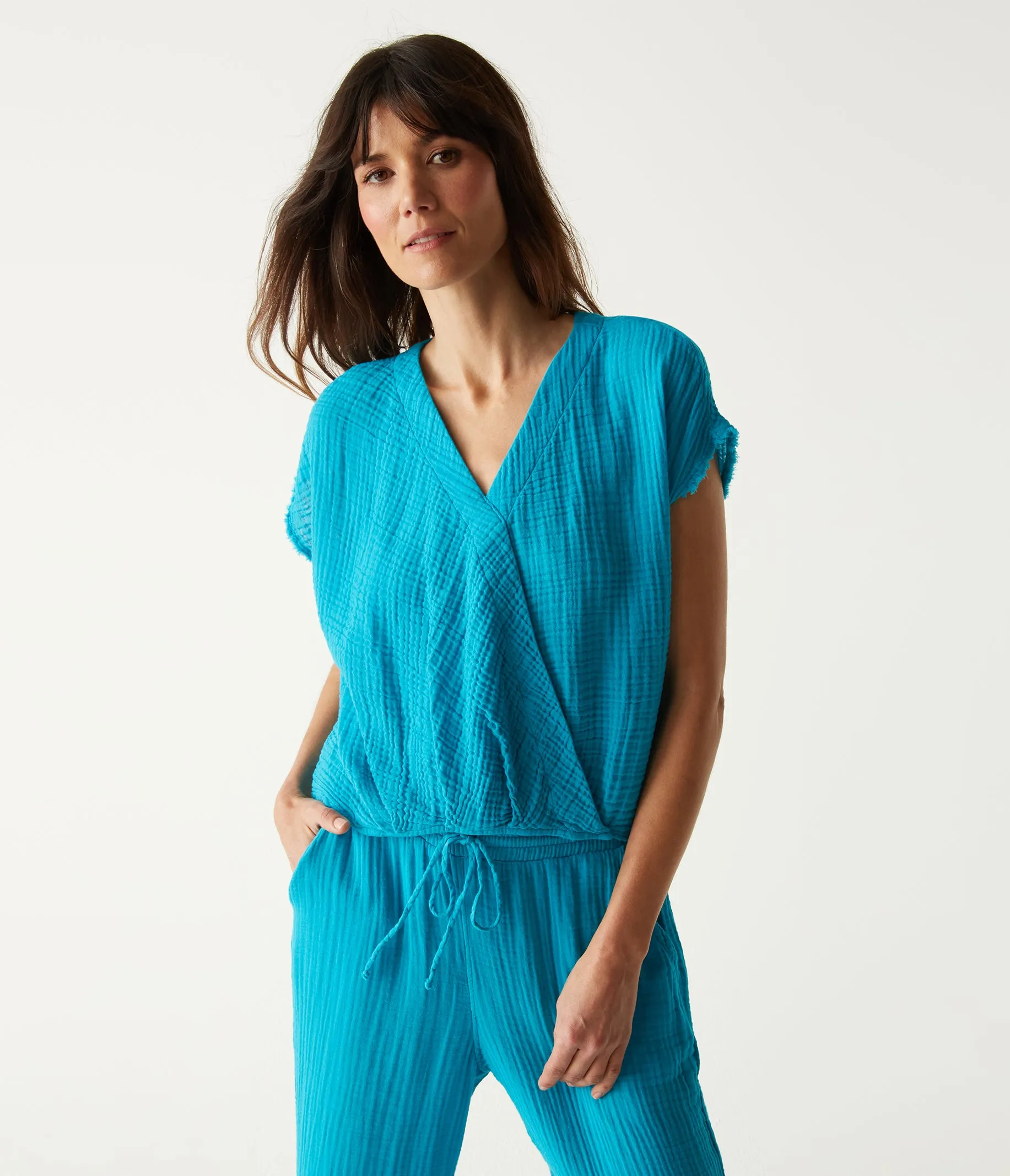 Evie Gauze Surplice Top