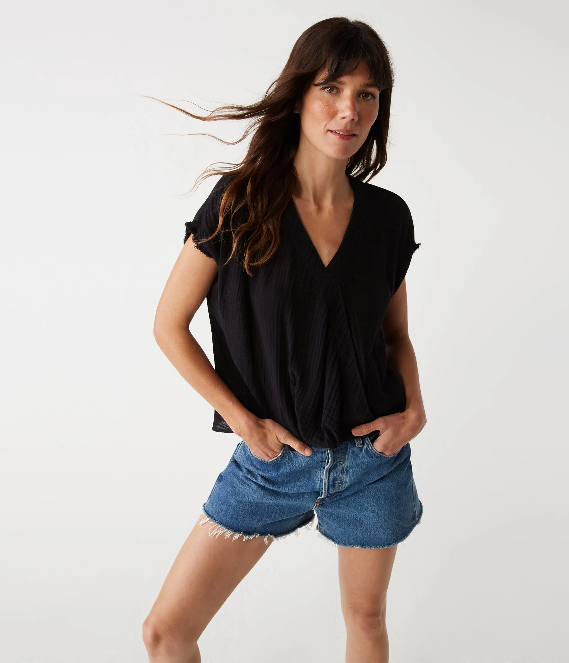 Evie Gauze Surplice Top