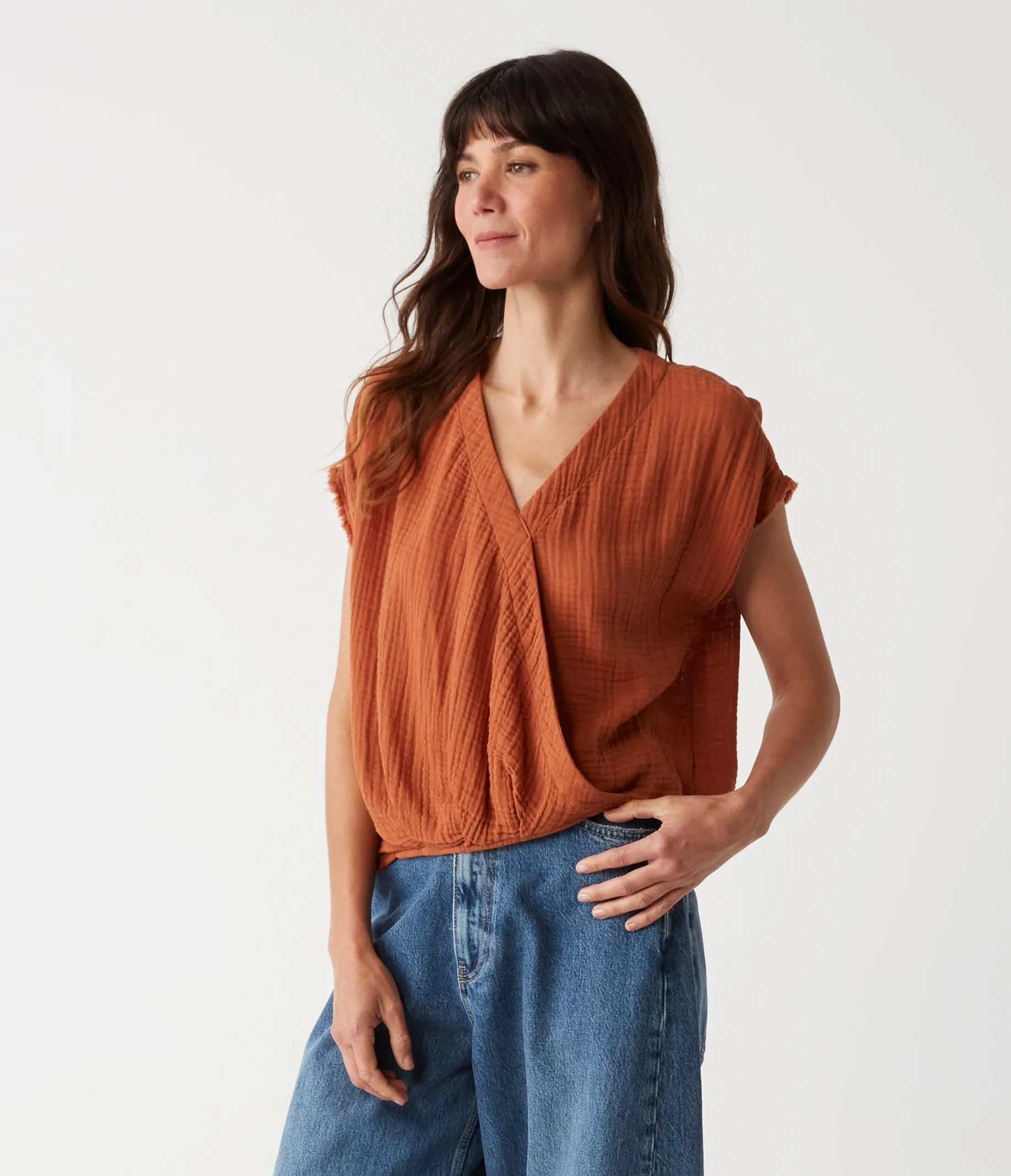 Evie Gauze Surplice Top