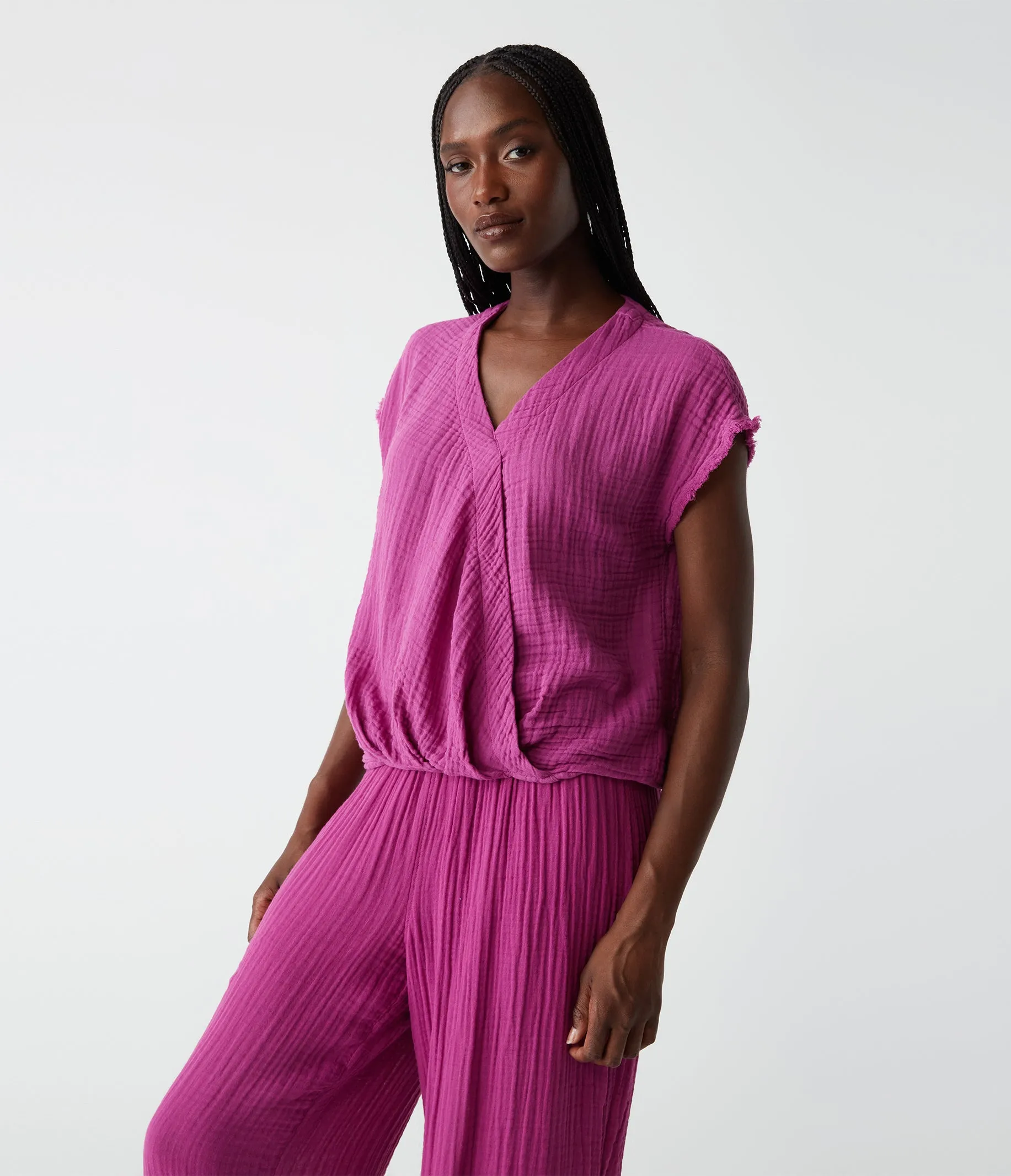Evie Gauze Surplice Top