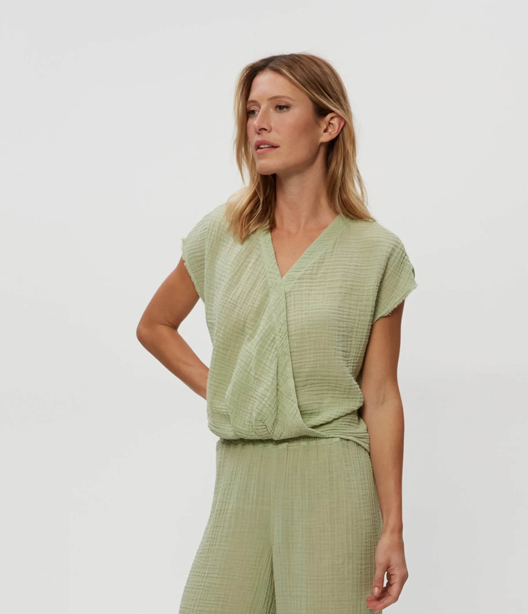 Evie Gauze Surplice Top