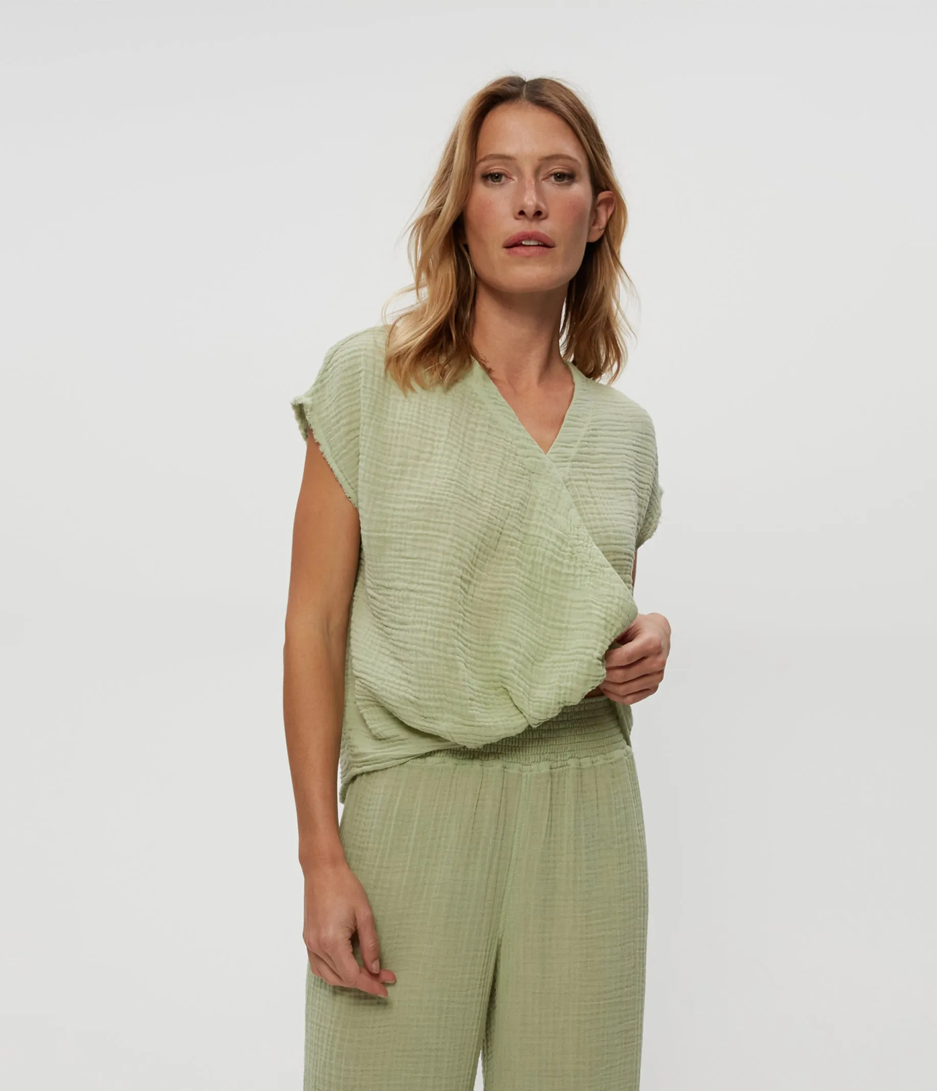 Evie Gauze Surplice Top