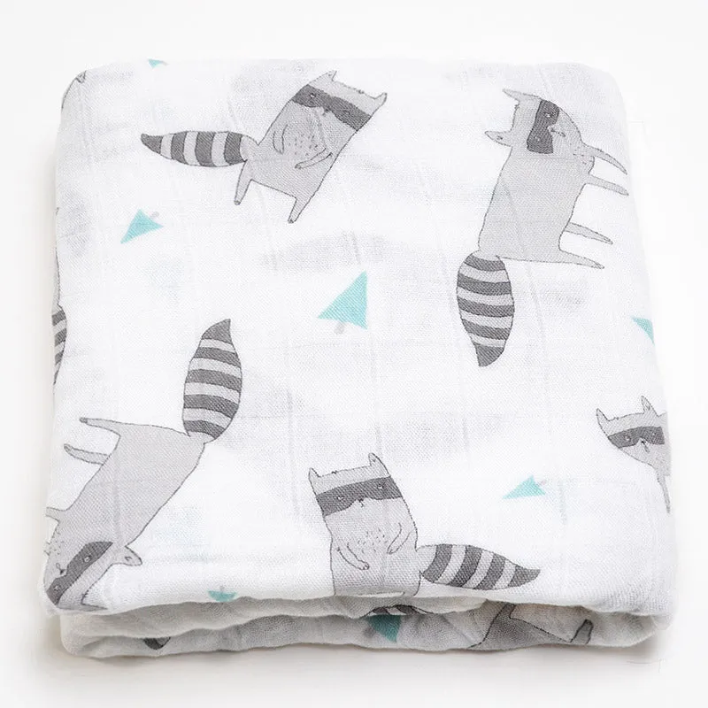 Extra Large Raccoon Bamboo Muslin