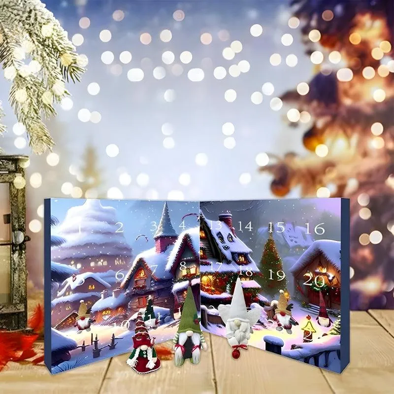Festive Gnome Calendar - Village Advent Calendar For Home