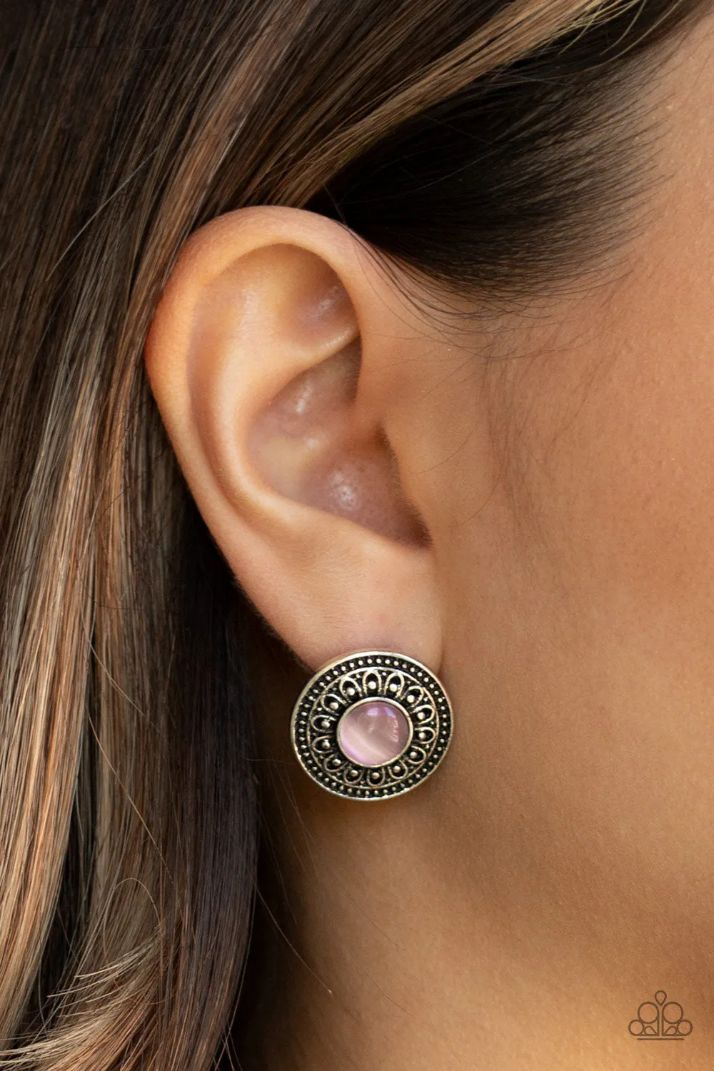 Fine Flora - Pink Post Earring