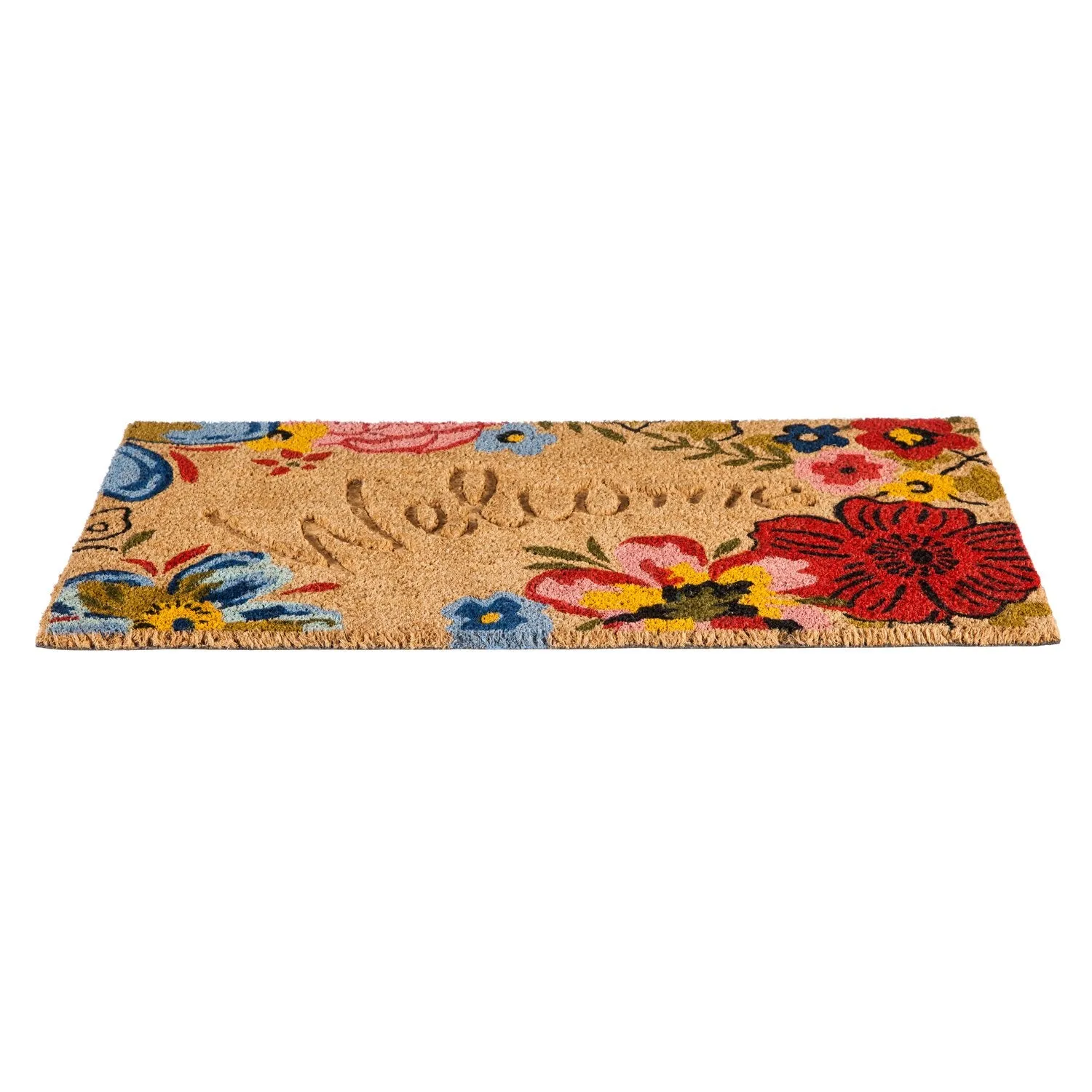 Floral Debossed Welcome Coir Mat,2rm521