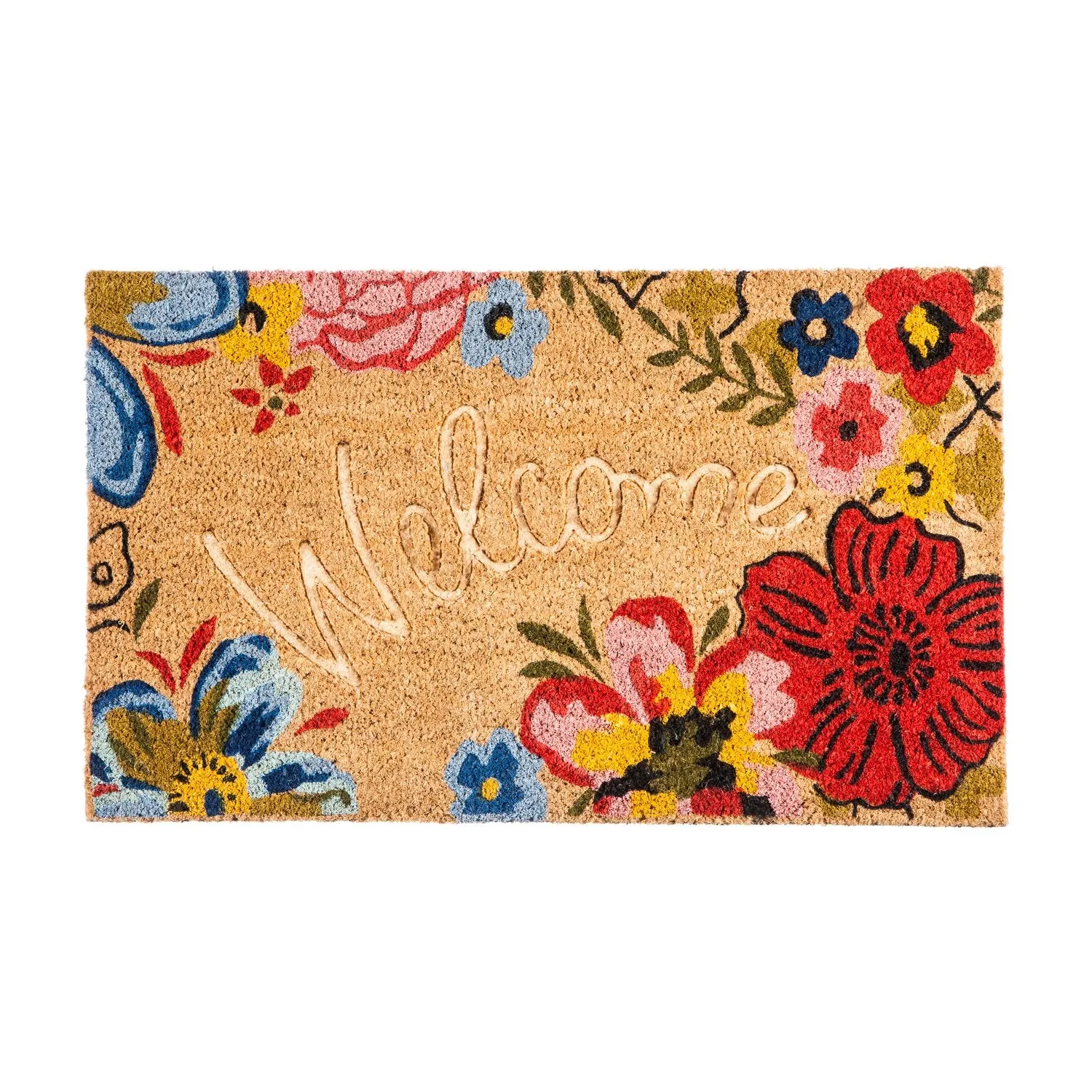 Floral Debossed Welcome Coir Mat,2rm521