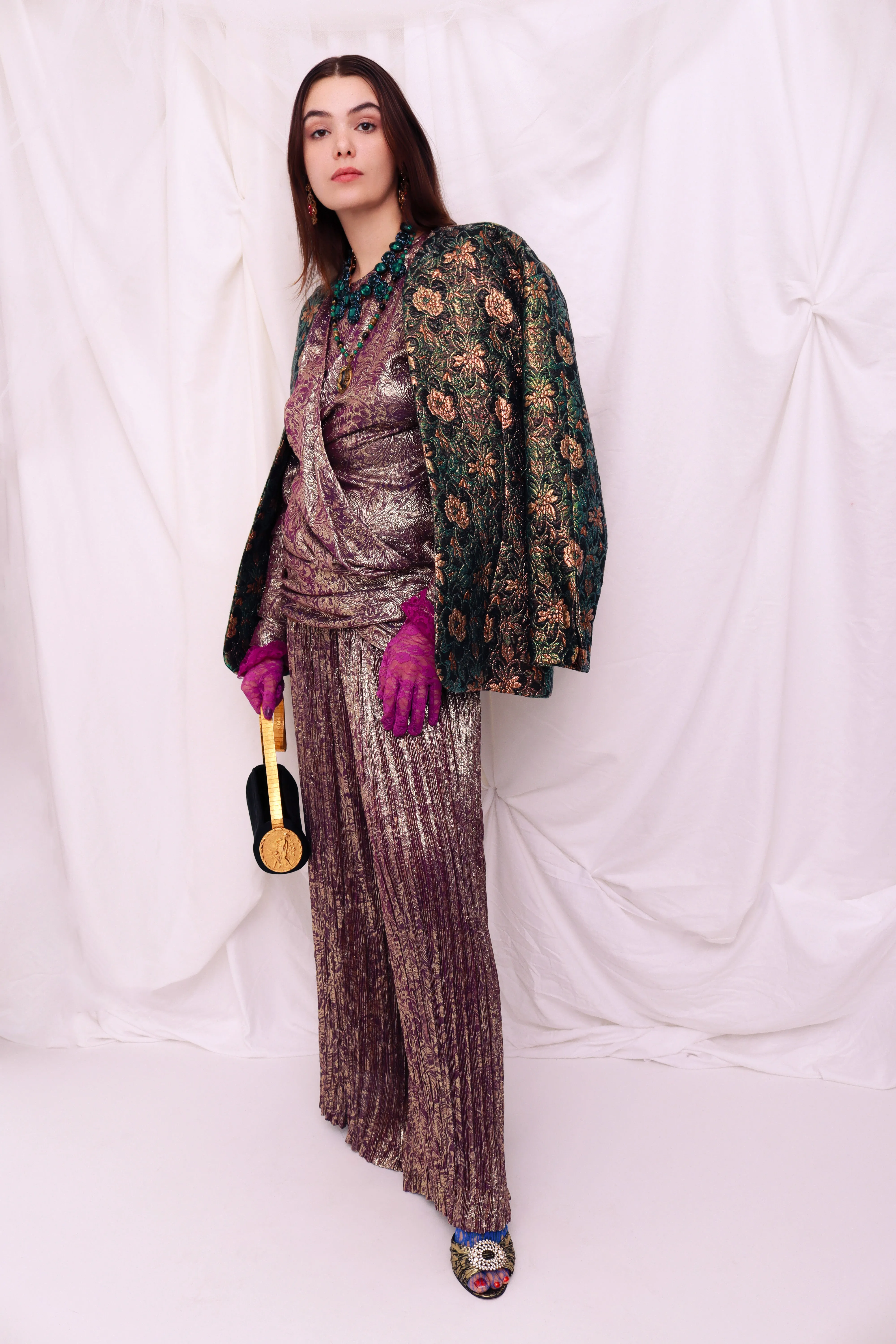 Floral Lamé Jacquard Jacket