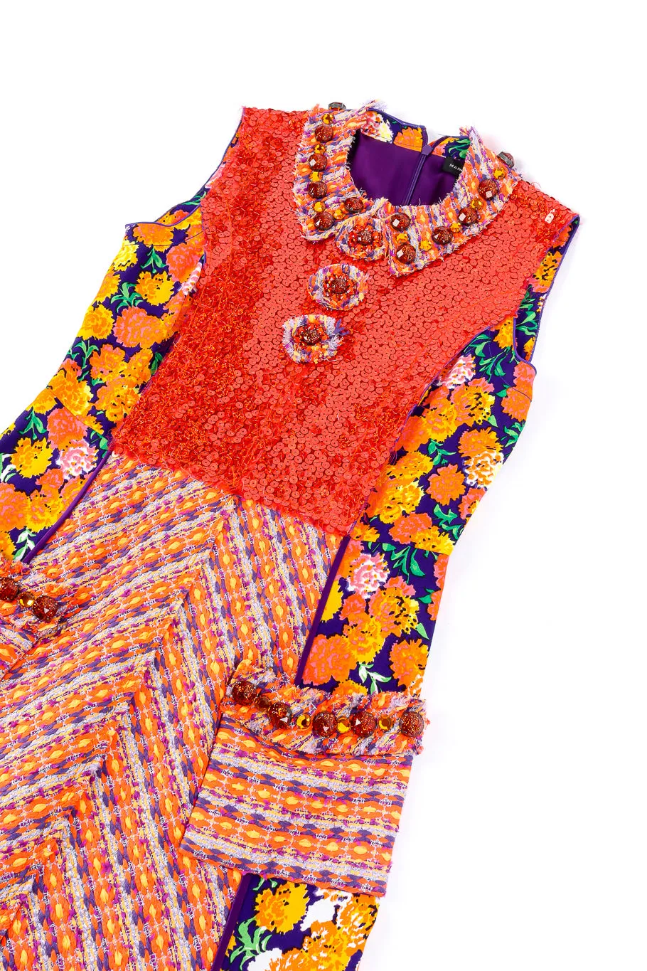 Floral Lamé Knit Sequin Dress
