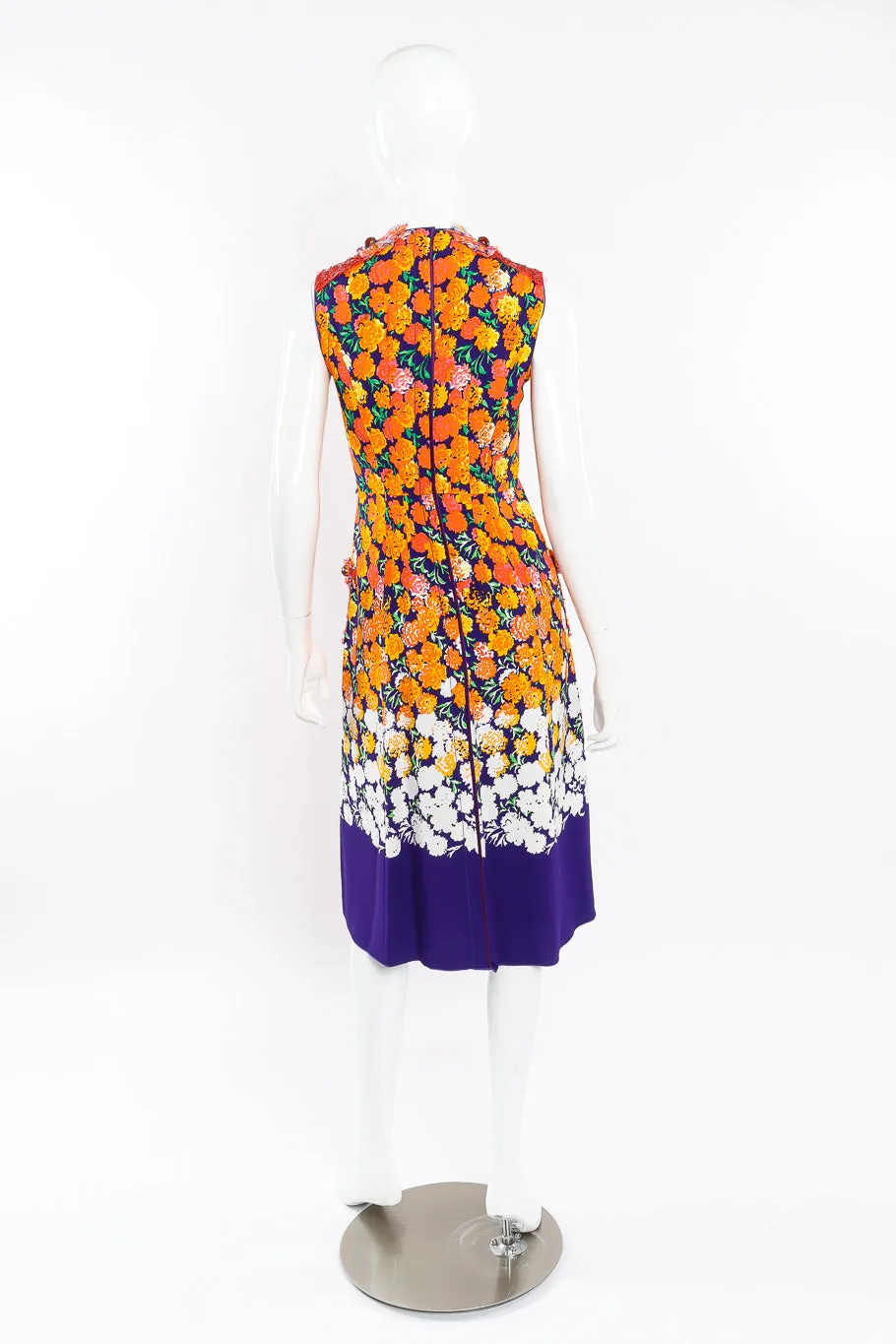 Floral Lamé Knit Sequin Dress