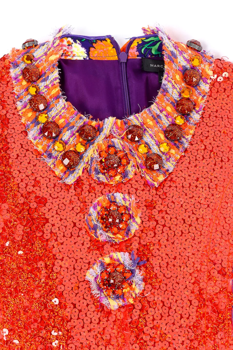 Floral Lamé Knit Sequin Dress