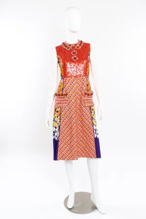 Floral Lamé Knit Sequin Dress