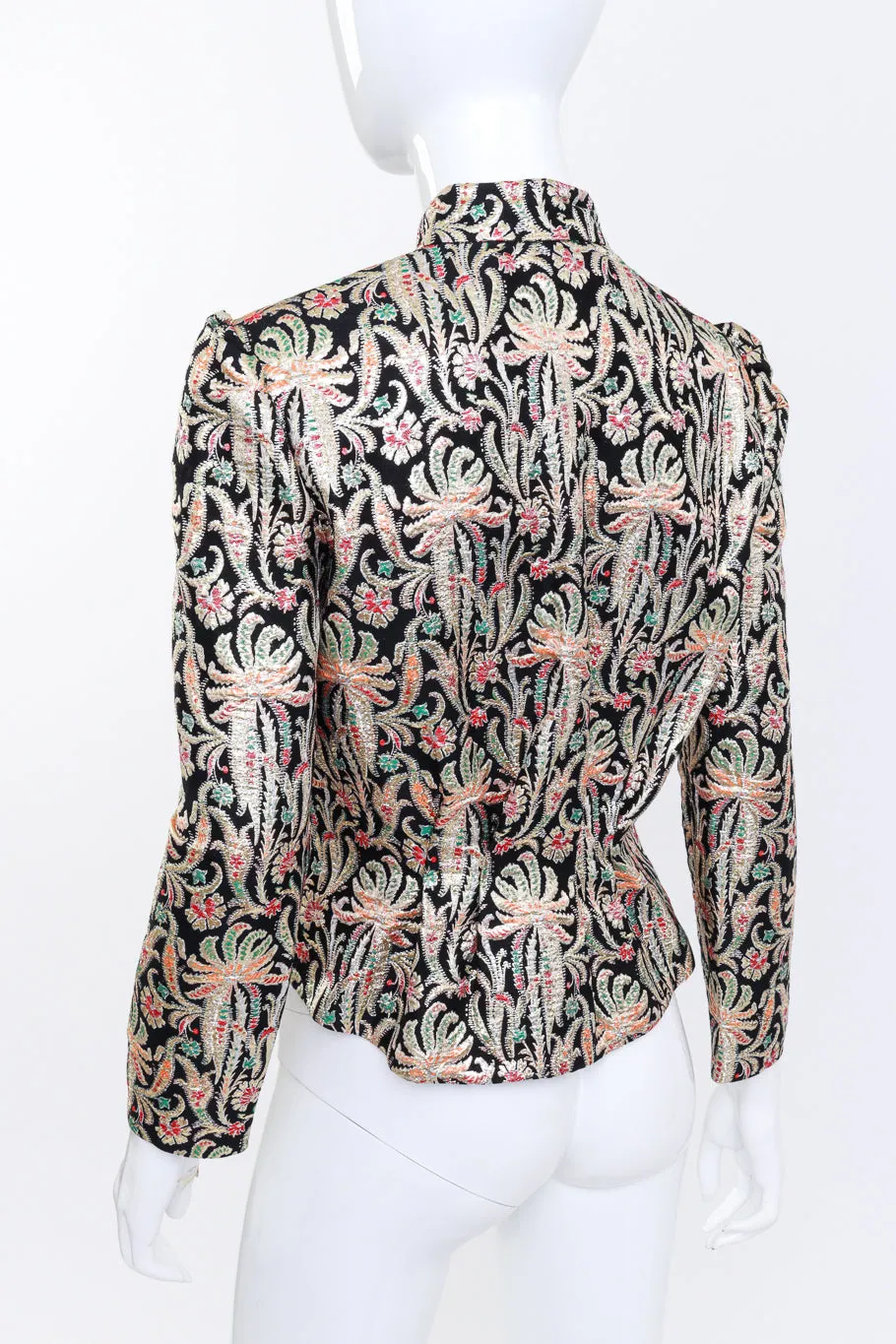 Floral Lamé Peplum Jacket