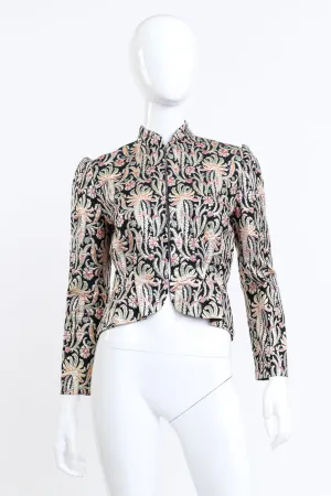 Floral Lamé Peplum Jacket