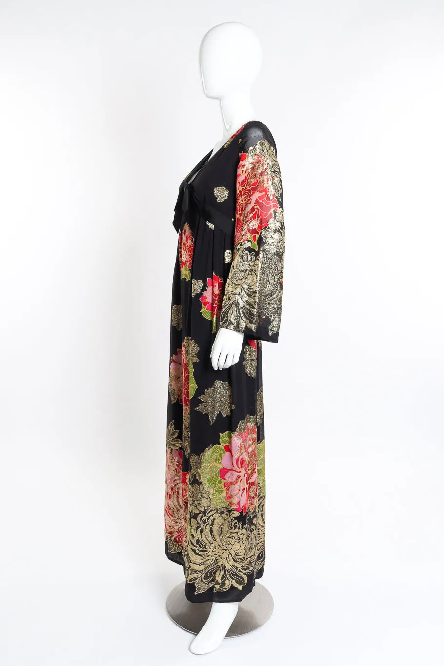 Flower Lamé Silk Dress
