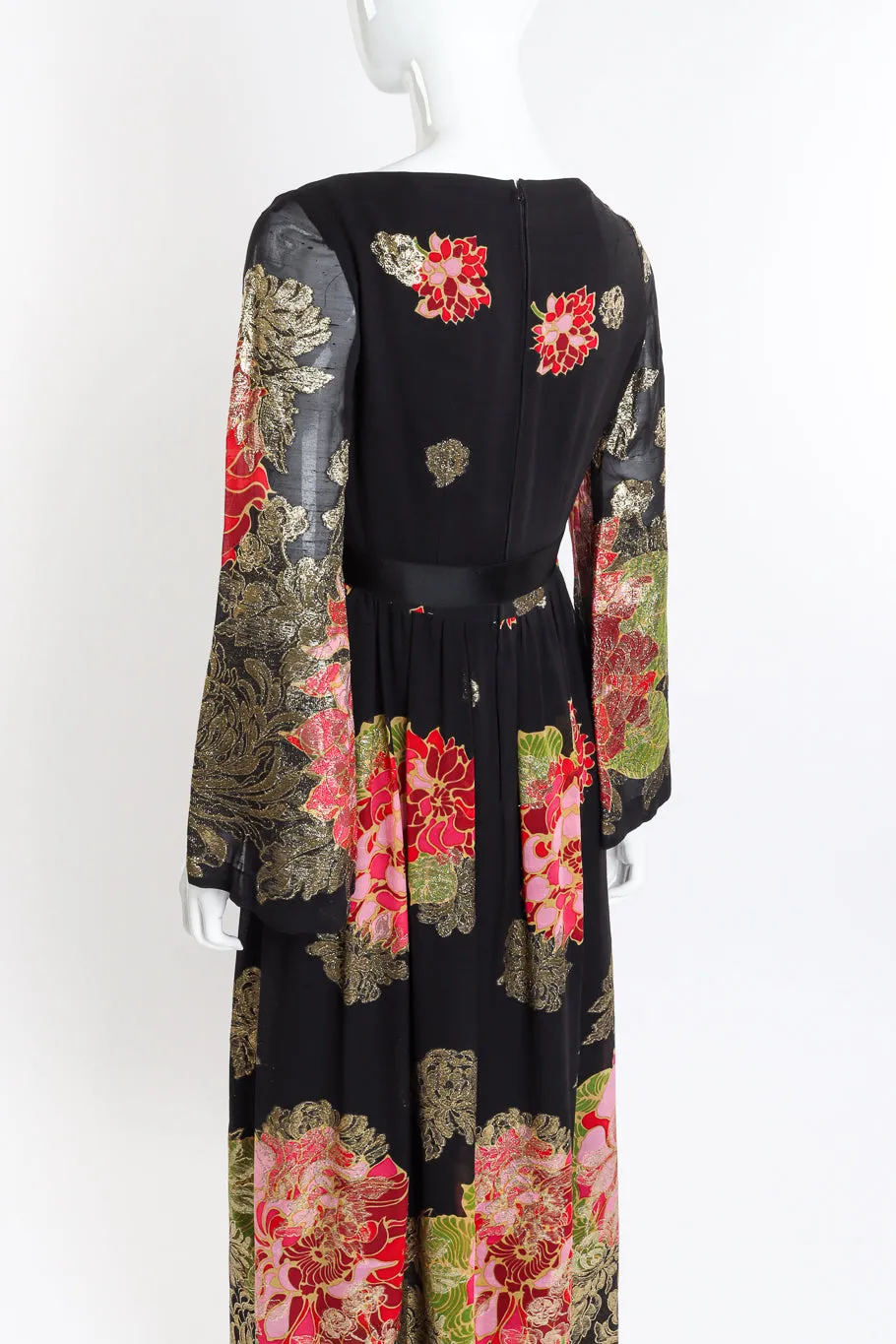 Flower Lamé Silk Dress