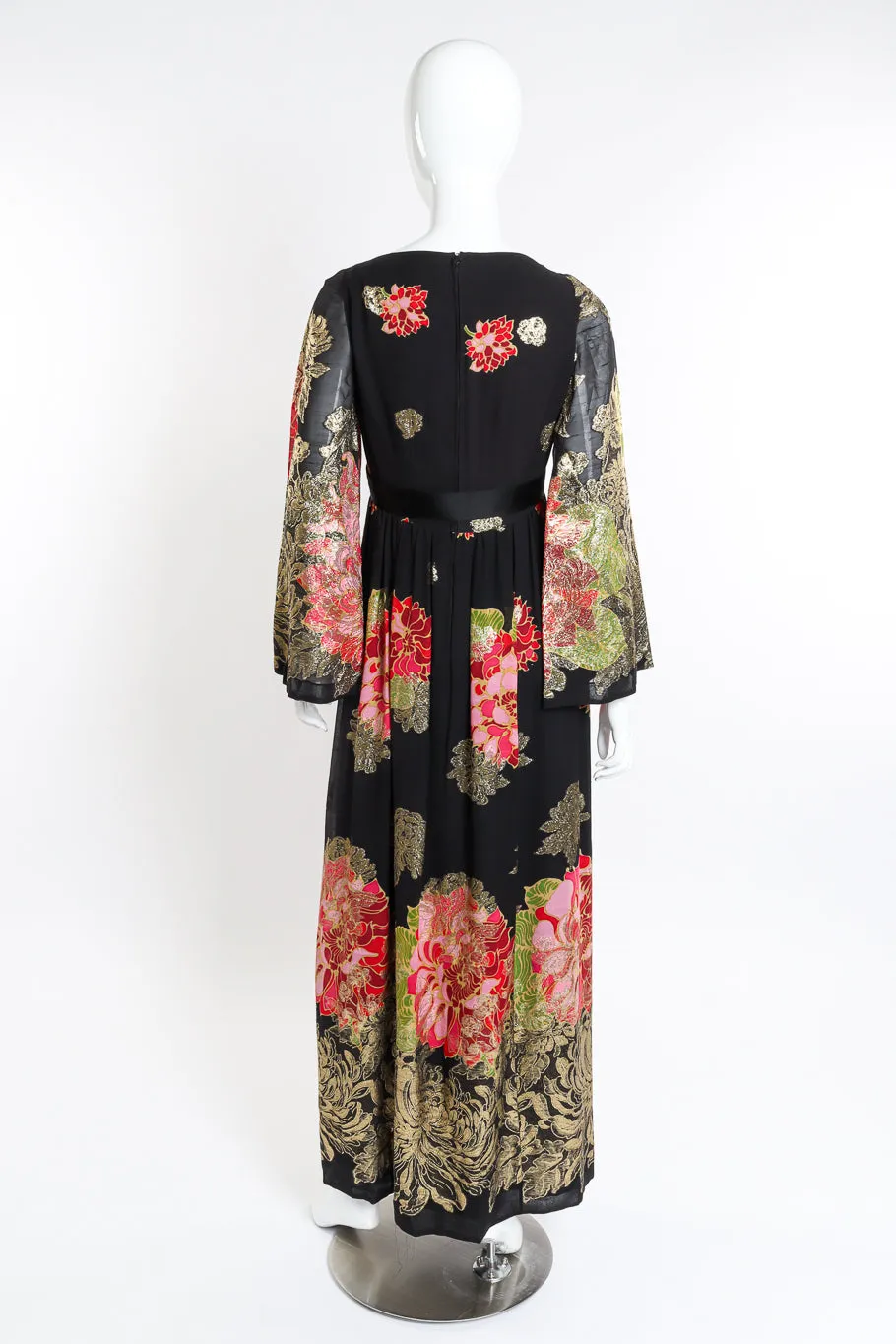 Flower Lamé Silk Dress