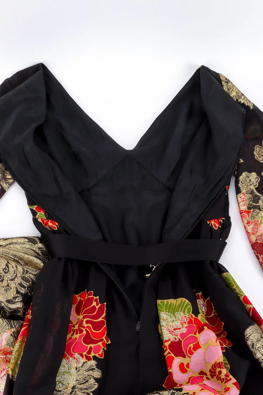Flower Lamé Silk Dress