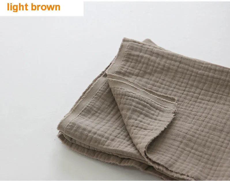 Four Layers Wrinkled Cotton Gauze Fabric - Crinkle Gauze, Yoryu Gauze, Washing Gauze - 7 Colors  - 57" Wide - By the Yard 7820-1 350