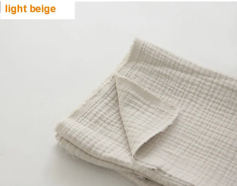 Four Layers Wrinkled Cotton Gauze Fabric - Crinkle Gauze, Yoryu Gauze, Washing Gauze - 7 Colors  - 57" Wide - By the Yard 7820-1 350